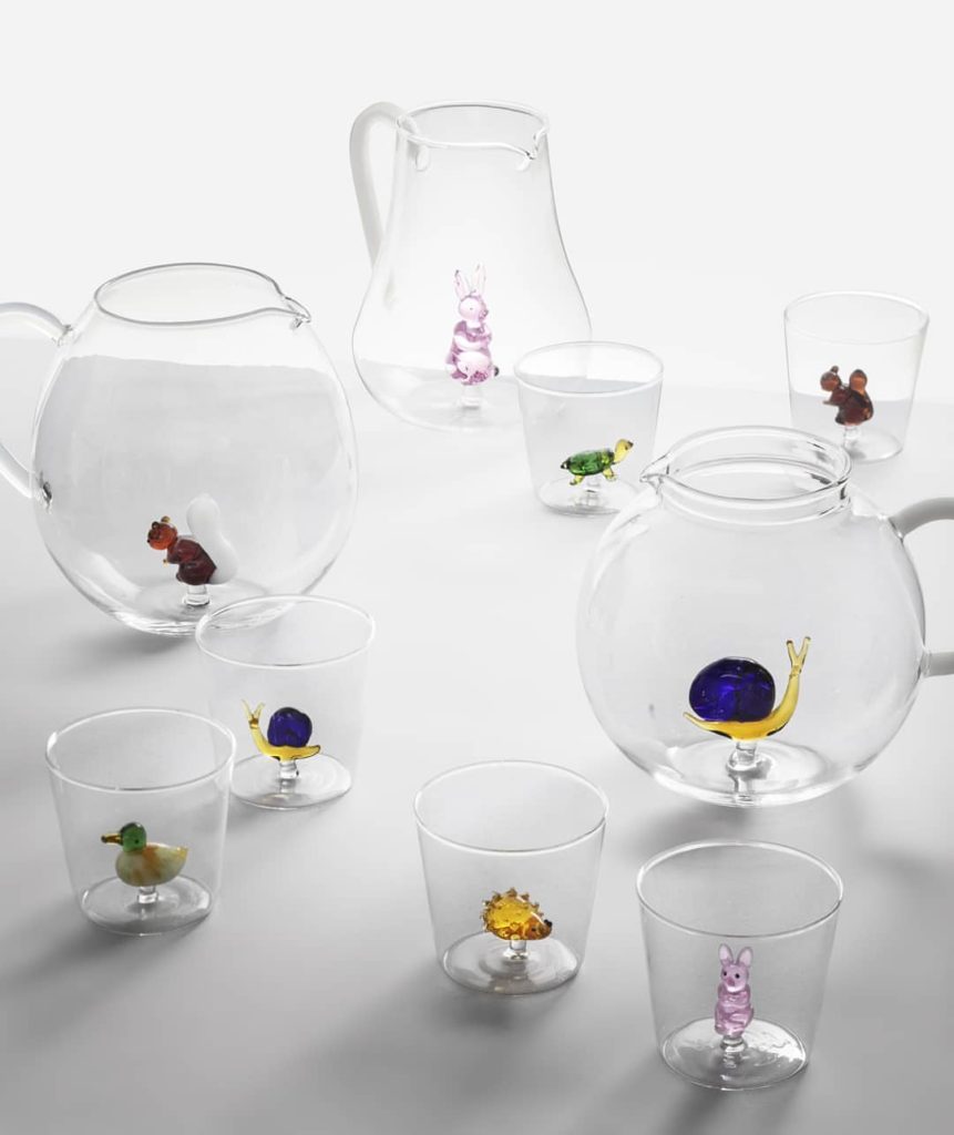 Ichendorf Milano Marine White & Green Garden Fish Glass Handmade Tumbler
