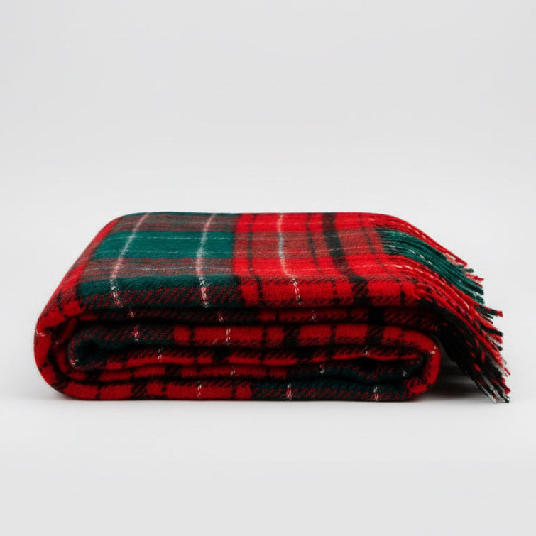 Hand-loomed Tartan Noel Wool Throw Blanket (Made in Ukraine)
