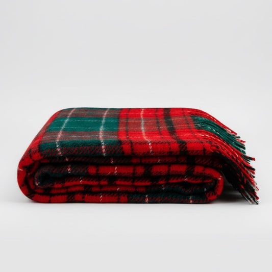 Hand-loomed Tartan Noel Wool Throw Blanket (Made in Ukraine)