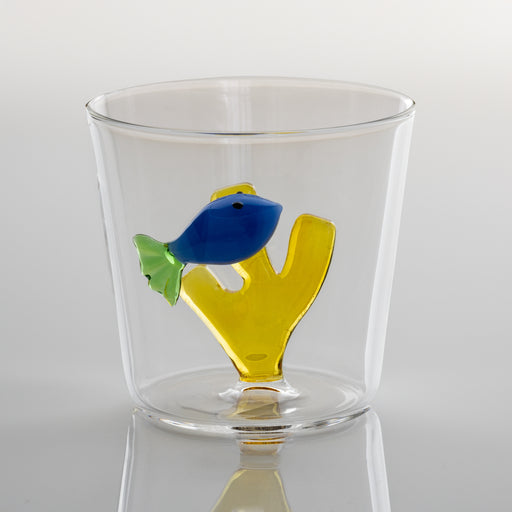 Ichendorf Milano Blue & Amber Marine Garden Fish Glass Handmade Tumbler