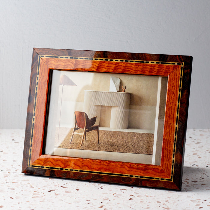 Brown Bamboo Handmade Marquetry Picture Frame (5x7”)