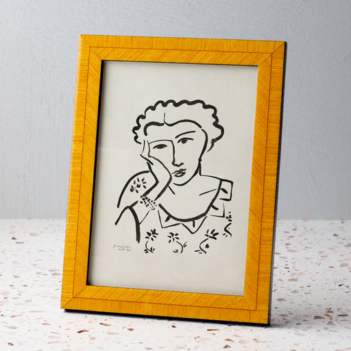 Yellow Biante Handmade Marquetry Picture Frame (5x7")