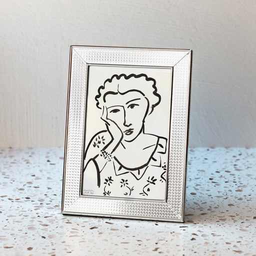 Silver Plated Embossed Tavira Metal Picture Frame (4x6”)