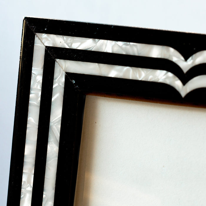 Black and Pearl Bellagio Zabrano Handmade Marquetry Picture Frame (5x7")
