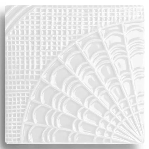 Pearl White Gaudi Theia Ornate Pattern Tile (6" x 6")