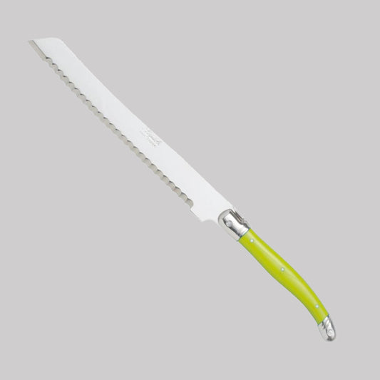 Lime Green Laguiole Bread Knife with Board