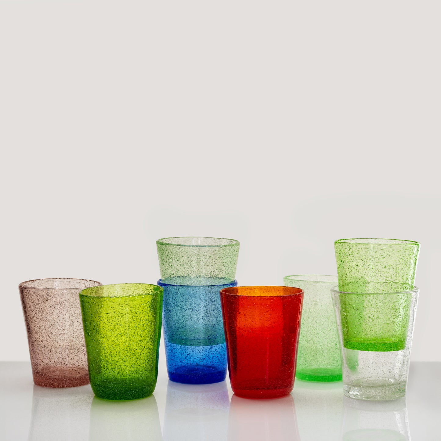 Red Memento Matera Glass Tumbler (Translucent)