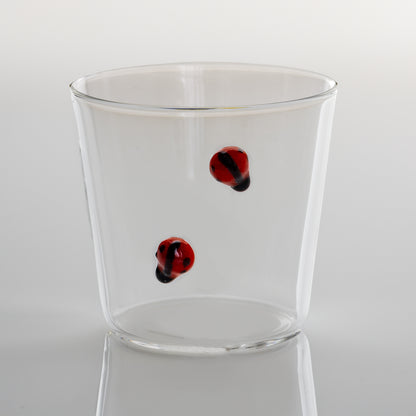 Ichendorf Milano Garden Picnic Ladybugs Glass Handmade Tumbler