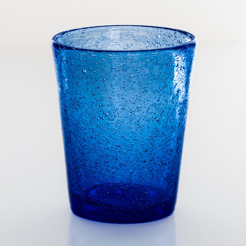 Light Blue Handmade Memento Matera Glass Tumbler (Translucent
