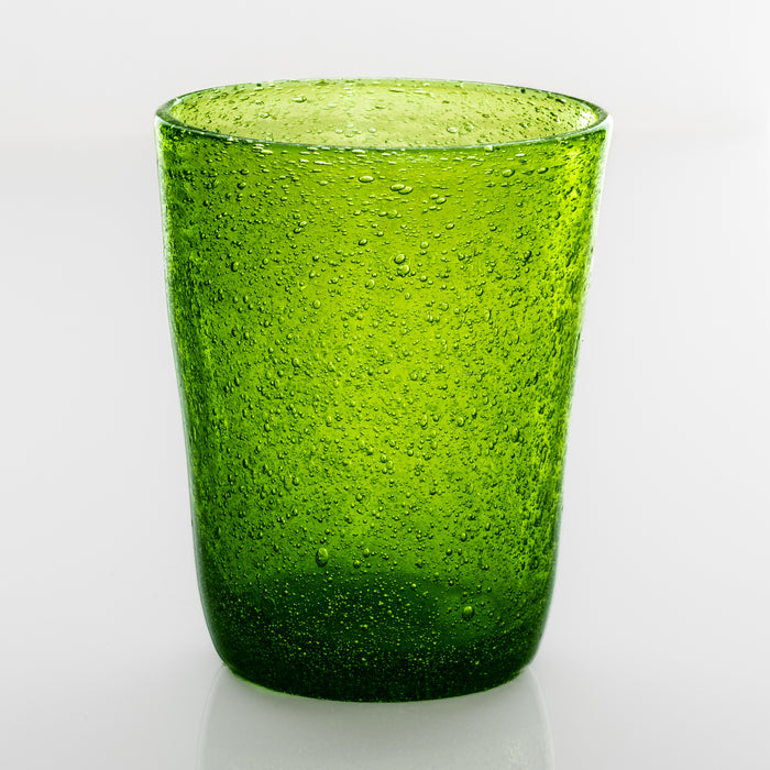 Lime Green Handmade Memento Matera Glass Tumbler (Translucent)