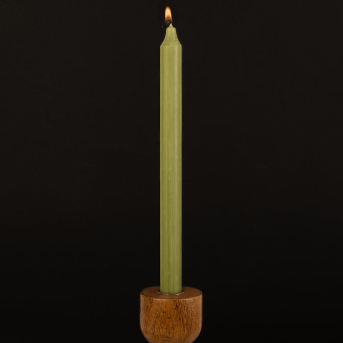 Olive Green Danish Kiri Taper Candle (12")