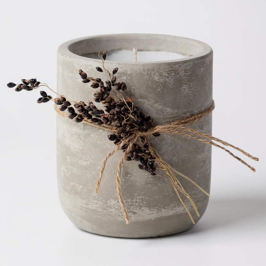 Sunflower Field Cement Candle