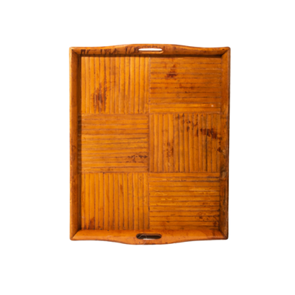 Rattan Bamboo End Tray Table