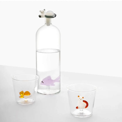 Ichendorf Amber Lying Tabby Cat Glass Handmade Tumbler