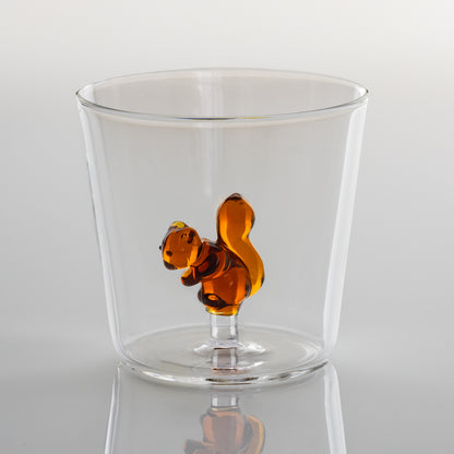 Ichendorf Milano Animal Farm Squirrel Glass Handmade Tumbler