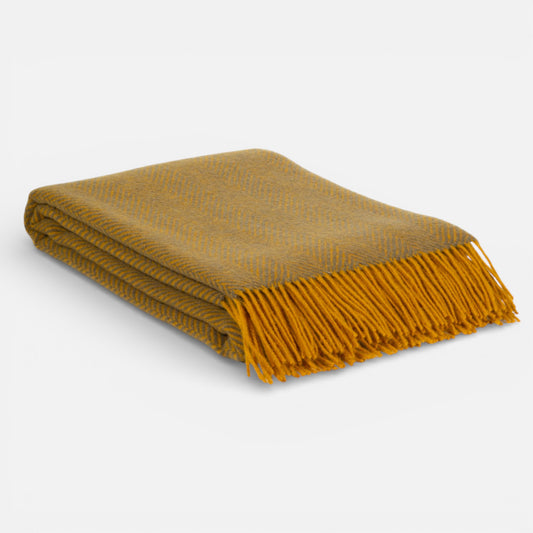 Hand-loomed Yellow Sunrise Wool Throw Blanket (Made in Ukraine)