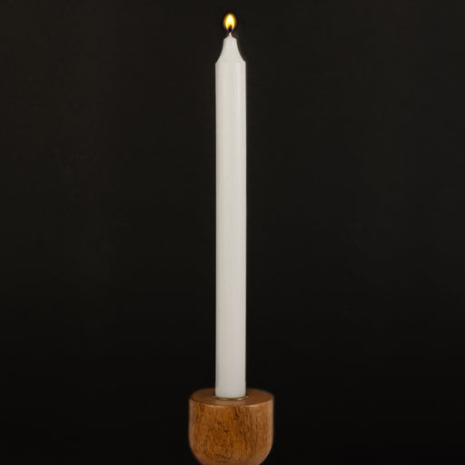 White Danish Kiri Taper Candle (12")