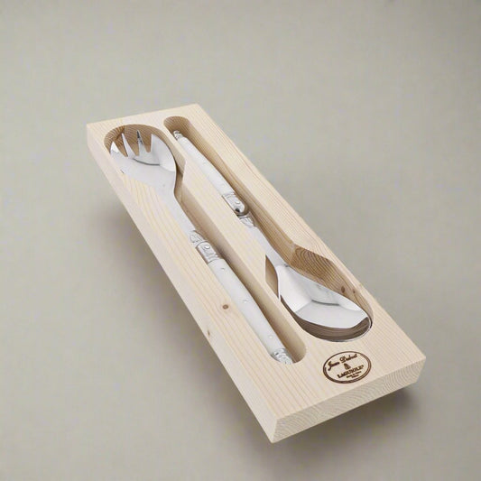 White Laguiole Salad Servers (2 Piece)