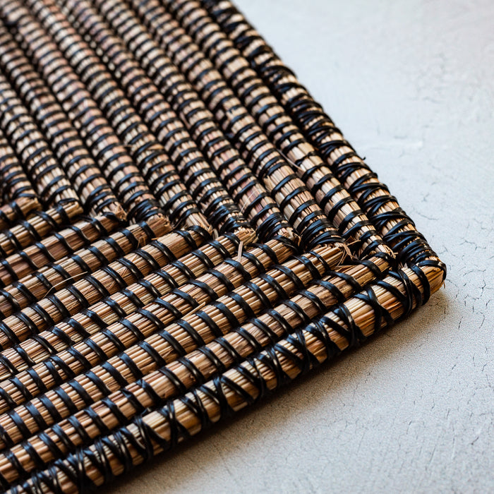 Black Handwoven Square African Placemat (14.25" square)