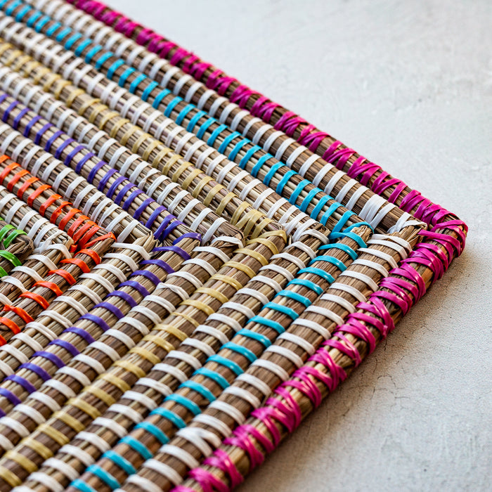 Multi Color Handwoven Square African Placemat