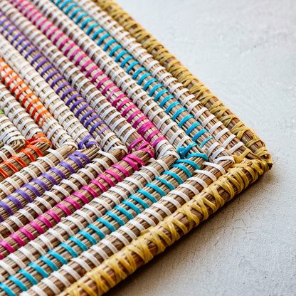 Multi Color Handwoven Square African Placemat