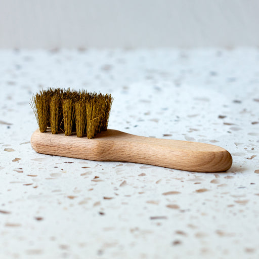 Redecker Brass Suede Brush with Untreated Beechwood Handle