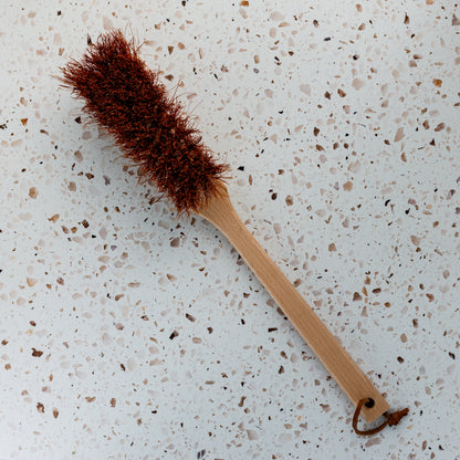 Redecker Beechwood BBQ Hand Brush for Cleaning Gas Grills with Coconut Fiber Brush Head