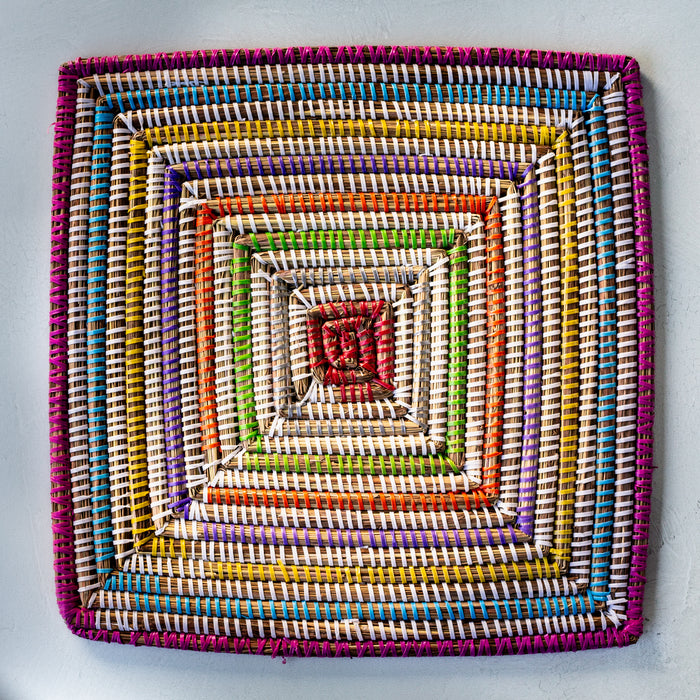 Multi Color Handwoven Square African Placemat