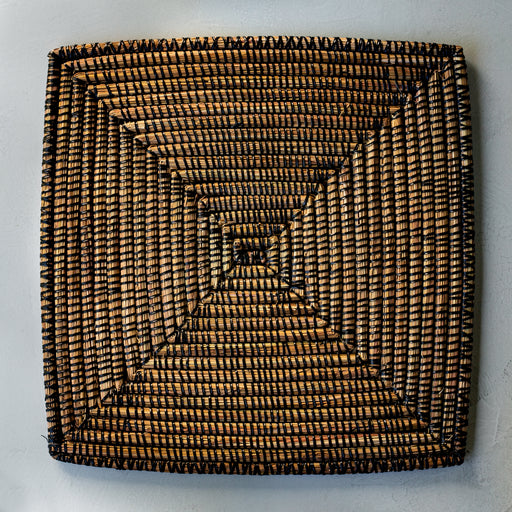 Black Handwoven Square African Placemat (14.25" square)