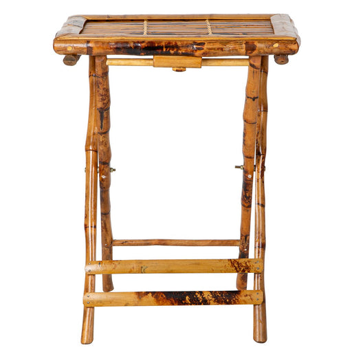 Tortoise Rattan Bamboo TV Tray Stand (4-Piece Set)