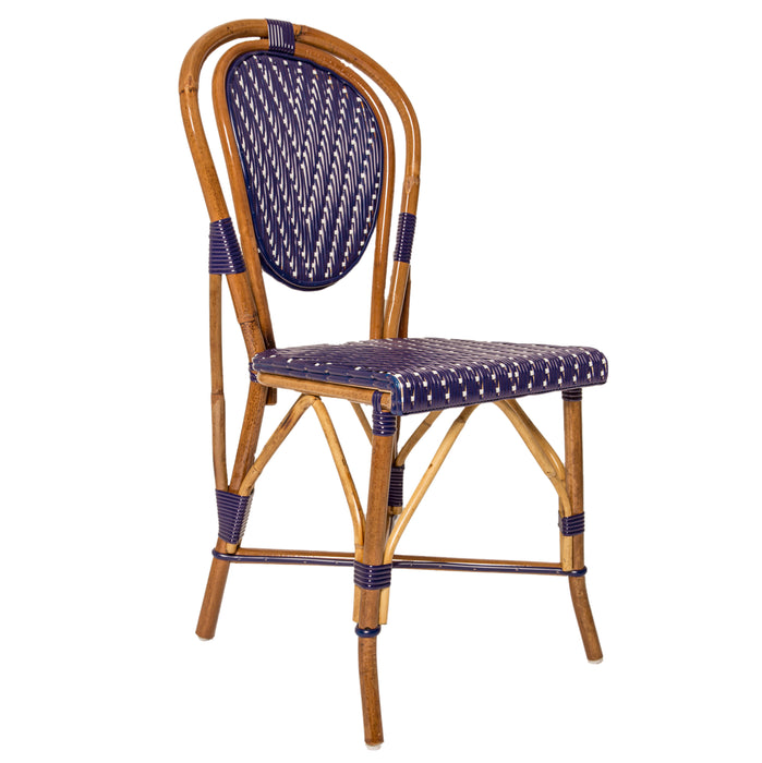 Blue and White Mediterranean Bistro Chair (L)