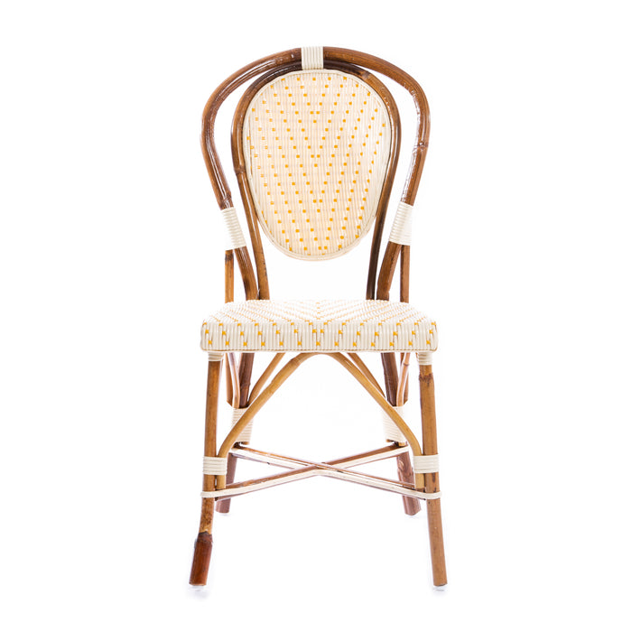 Cream and Ocre Mediterranean Bistro Chair (L)