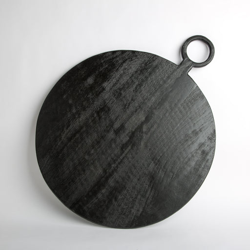 Extra Large Circular Black Wood Serving Board
