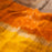 Taupe Orange Gold Mohair Cuadros Throw Blanket