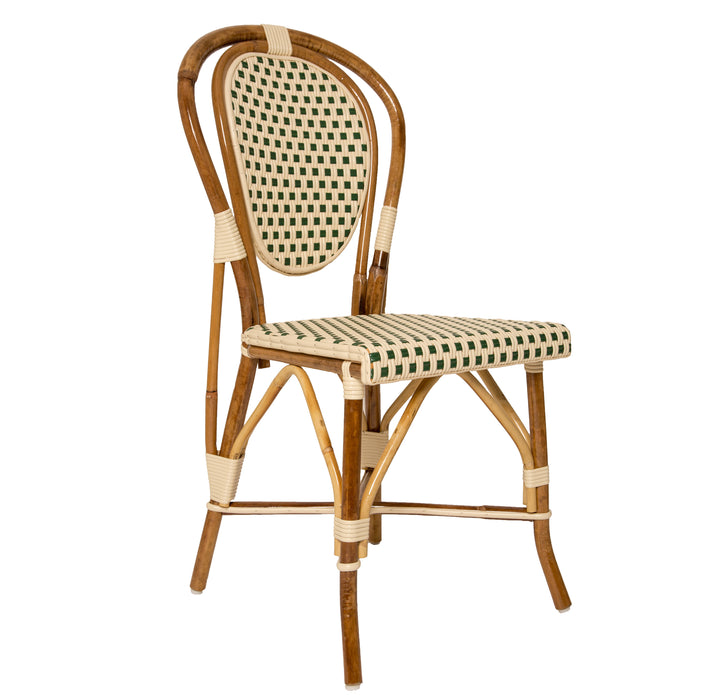 Cream and Green Mediterranean Bistro Chair (E)