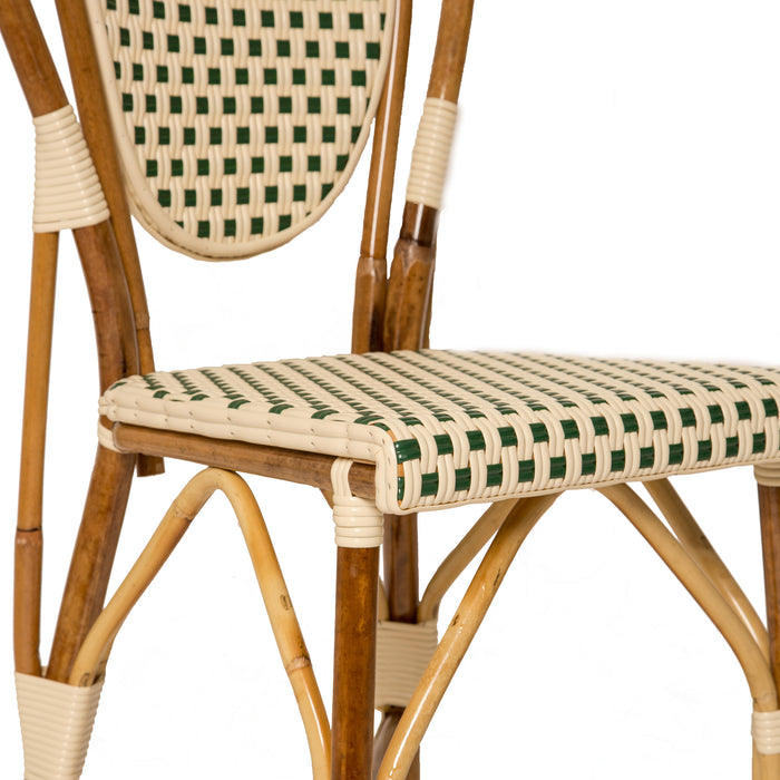 Cream and Green Mediterranean Bistro Chair (E)