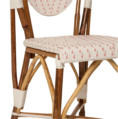 White and Pink Mediterranean Bistro Chair (L)