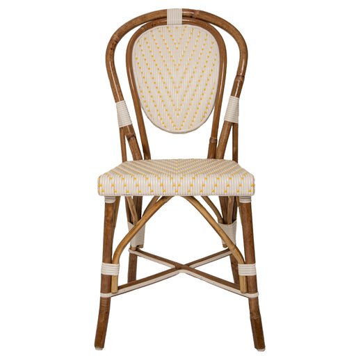 White and Yellow Mediterranean Bistro Chair (L)