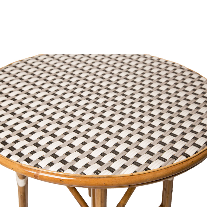 White, Grey, and Black Mediterranean Bistro Table (2 Seat)