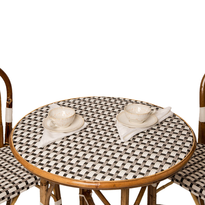 White, Grey, and Black Mediterranean Bistro Table (2 Seat)