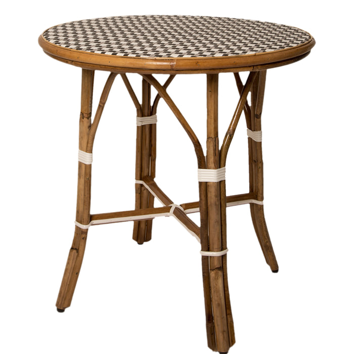 White, Grey, and Black Mediterranean Bistro Table (2 Seat)