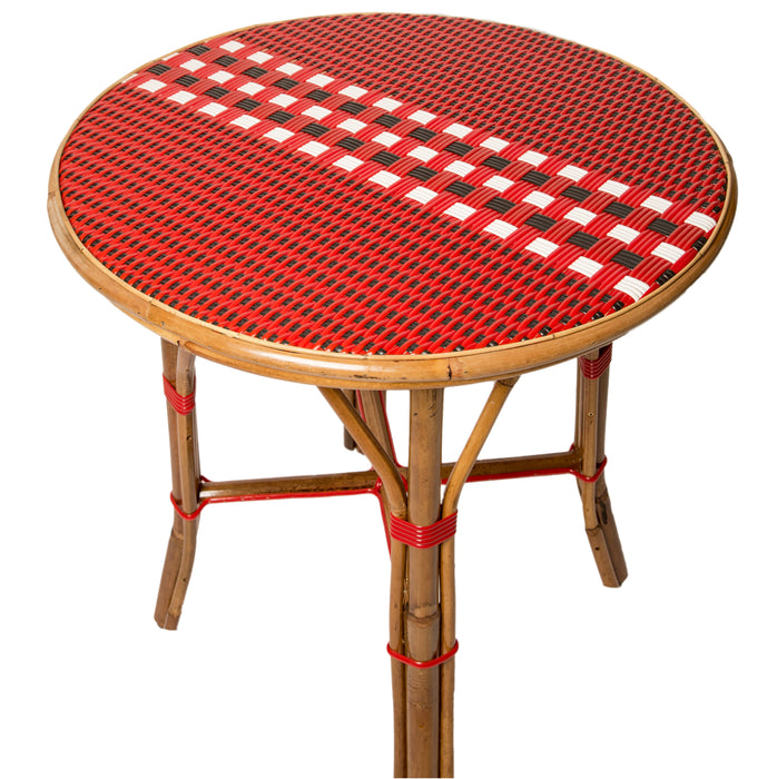 Red, Black, and White Mediterranean Bistro Table (2 Seat)