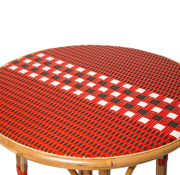 Red, Black, and White Mediterranean Bistro Table (2 Seat)