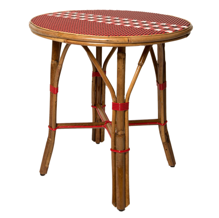Red, Black, and White Mediterranean Bistro Table (2 Seat)