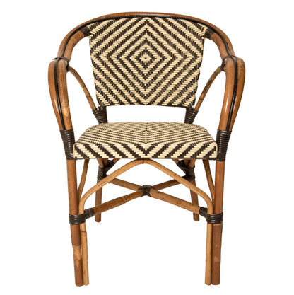 Brown and Cream Paris Bistro Arm Chair