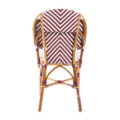 Burgundy and White Nice Bistro Chair