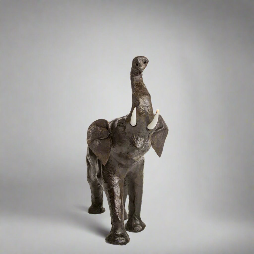Leather Elephant Sculpture