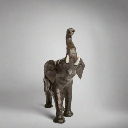 Leather Elephant Sculpture