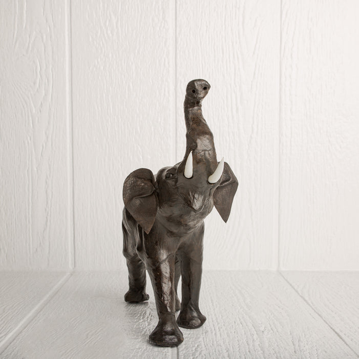 Leather Elephant Sculpture