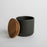 Stoneware and Acacia Canisters (Sm)